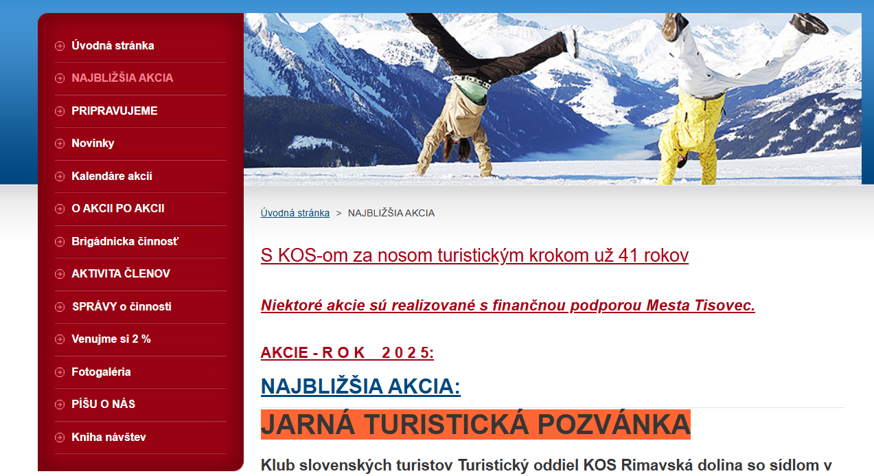 S KOS-om za nosom turistickým krokom už 41 rokov<br /><br />Viac tu: https://tokosrimdolina.webnode.sk/najblizsia-akcia/